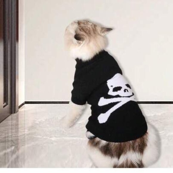 petco Other - Pet Cat Dog Sweater black with Skull And Cross Bones new never worn Size small